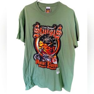 STURGIS Motor Classic 72nd South Dakota Motorcycle Green Men’s L T-Shirt NWT